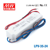 Mean Well LPV-35-24 LED Driver — 36W 24V 1.5A IP67 Waterproof