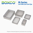 Boxco M-Series 5.12 x 5.12 x 1.38 Inches(130 x 130 x 35mm) Plastic Enclosure, IP67, IK08, PC, Transparent Cover, Screw Type