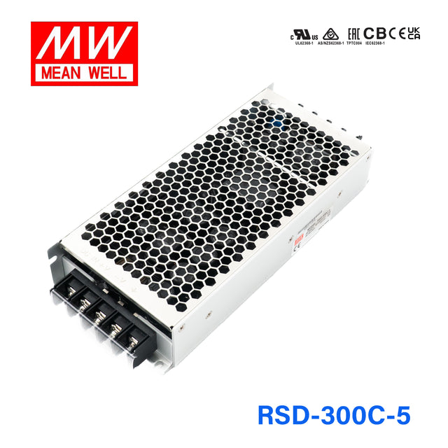 Mean Well RSD-300C-5 DC-DC Converter - 201.6W - 33.6~62.4V in 5V out 42A