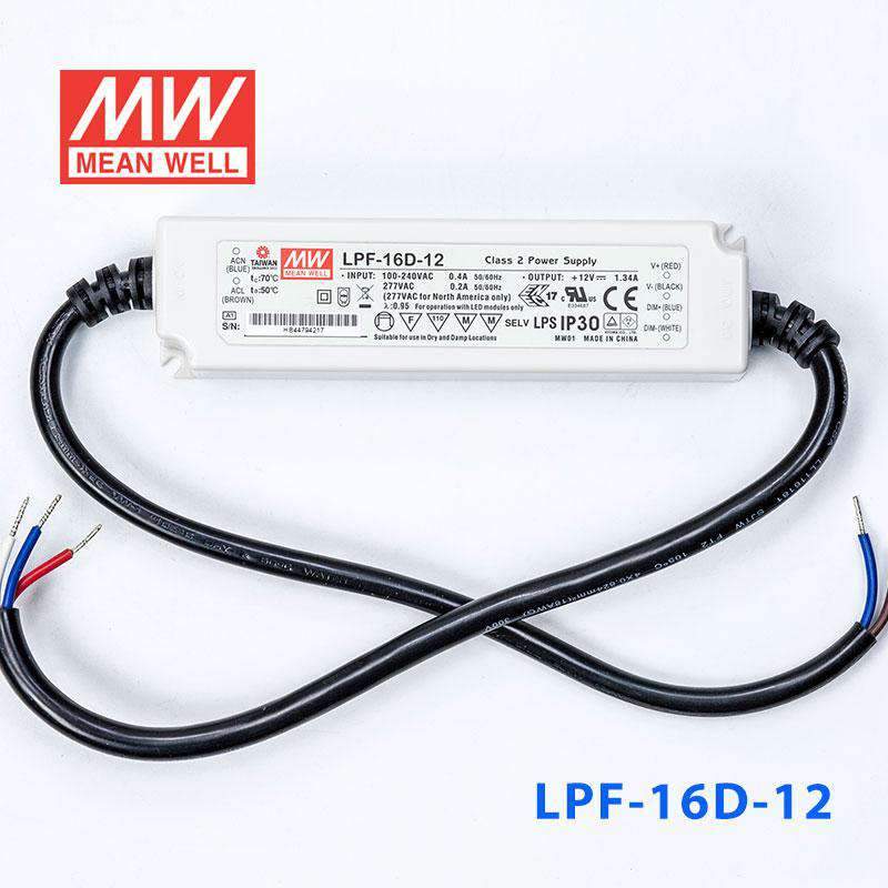 Mean Well LPF-16D-12 Power Supply 16W 12V - Dimmable 1.34A
