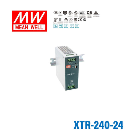 Mean Well XTR-240-24 Three Phase Din Rail Power Supply 240W 24V - Screw Terminal