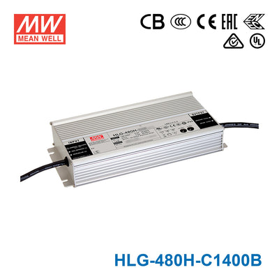 Mean Well HLG-480H-C1400B Power Supply 480W 1400mA - Dimmable
