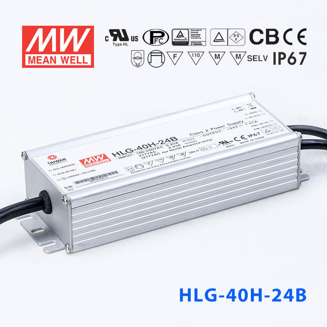 Mean Well HLG-40H-24AB Power Supply 40W 24V - Adjustable and Dimmable