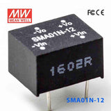 Mean Well SMA01N-12 DC-DC Converter - 1W - 21.6~26.4V in 12V out 84mA