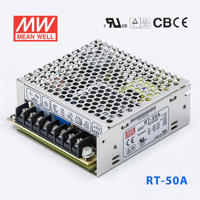 Mean Well RT-50A Power Supply 50W 5V 12V -5V 4A