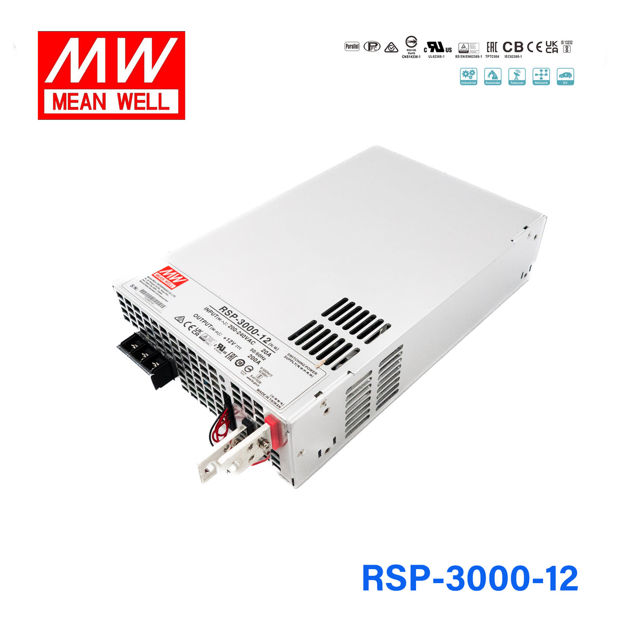 Mean Well RSP-3000-12 Power Supply 2400W 12V 200A