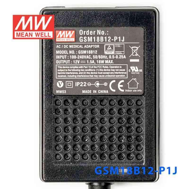 Mean Well GSM18B12-P1J Power Supply 18W 12V - PHOTO 2