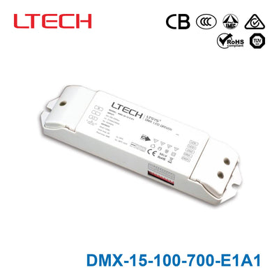 LTECH DMX-15-100-700-E1A1 15W 100~700mA CC DMX LED Driver - Selectable Output