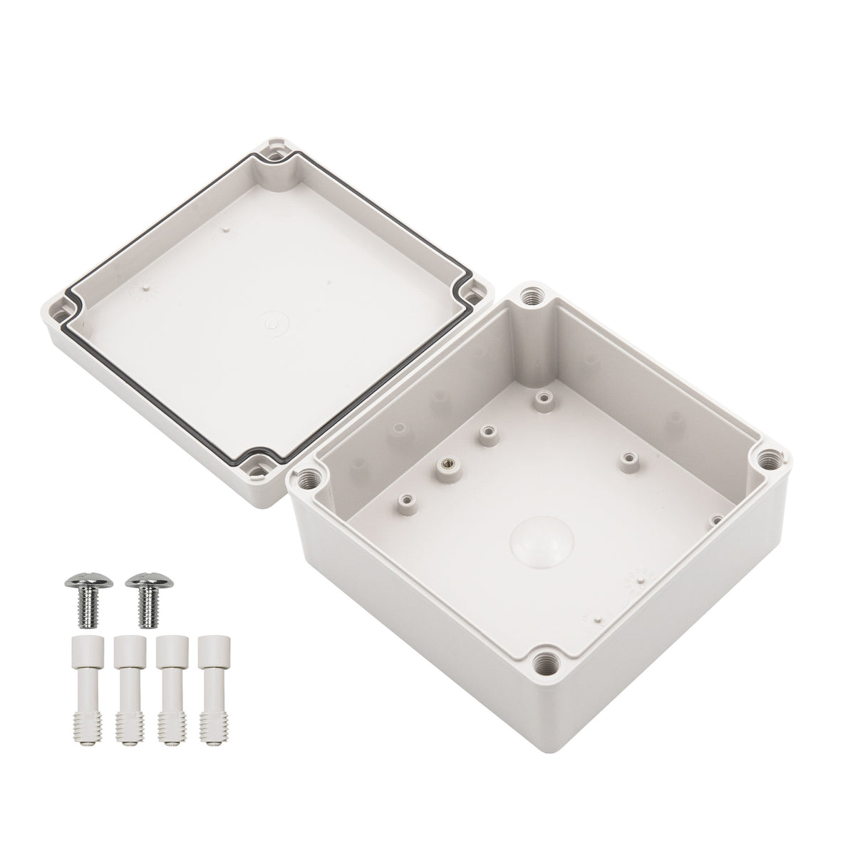 Boxco S-Series 5.91 x 5.91 x 2.95 Inches(150x150x75mm) Plastic Enclosure, IP67, IK08, ABS, Grey Cover, Screw Type - PHOTO 3