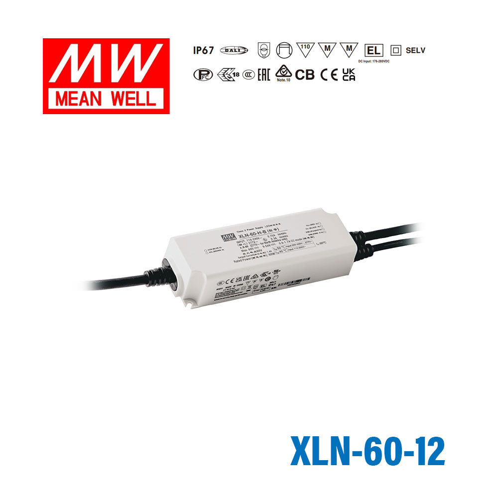 Mean Well XLN-60-12 LED Driver 60W 12V IP67 5A