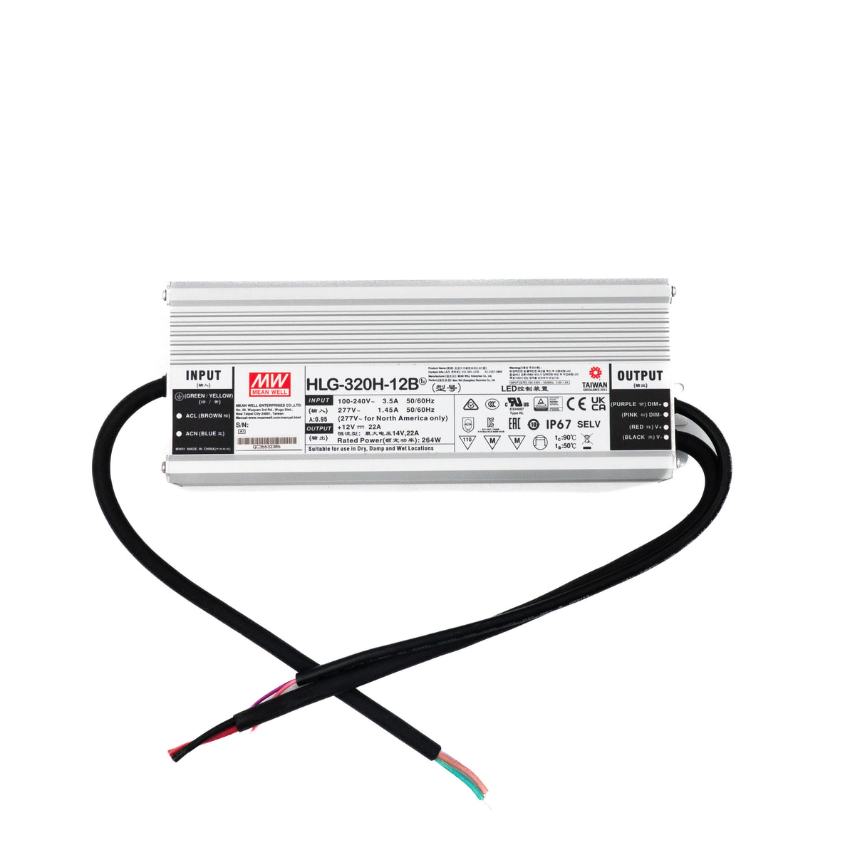 Mean Well HLG-320H-12B Power Supply 264W 12V - Dimmable 22A - PHOTO 1