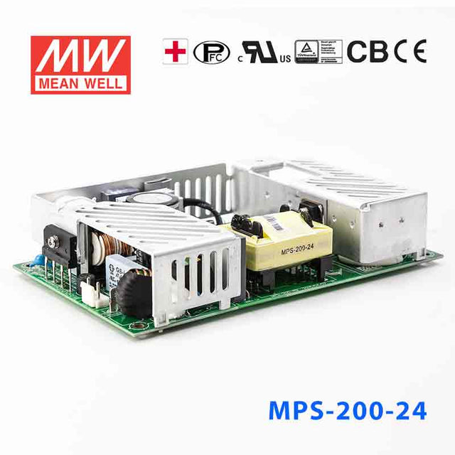Mean Well MPS-200-24 Power Supply 200W 24V he rated current is based on there being a fan that can provide 25CFM. 8.4A