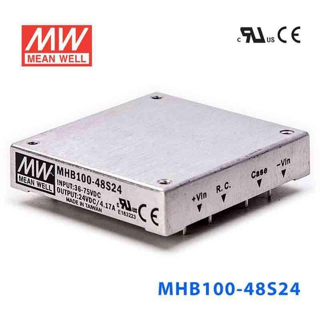 Mean Well MHB100-48S24 DC-DC Converter - 100W - 36~75V in 24V out 4.17A