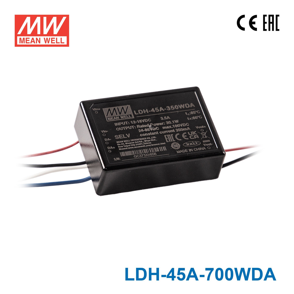 Mean Well LDH-45A-700WDA DC/DC LED Driver CC 700mA - Step-up