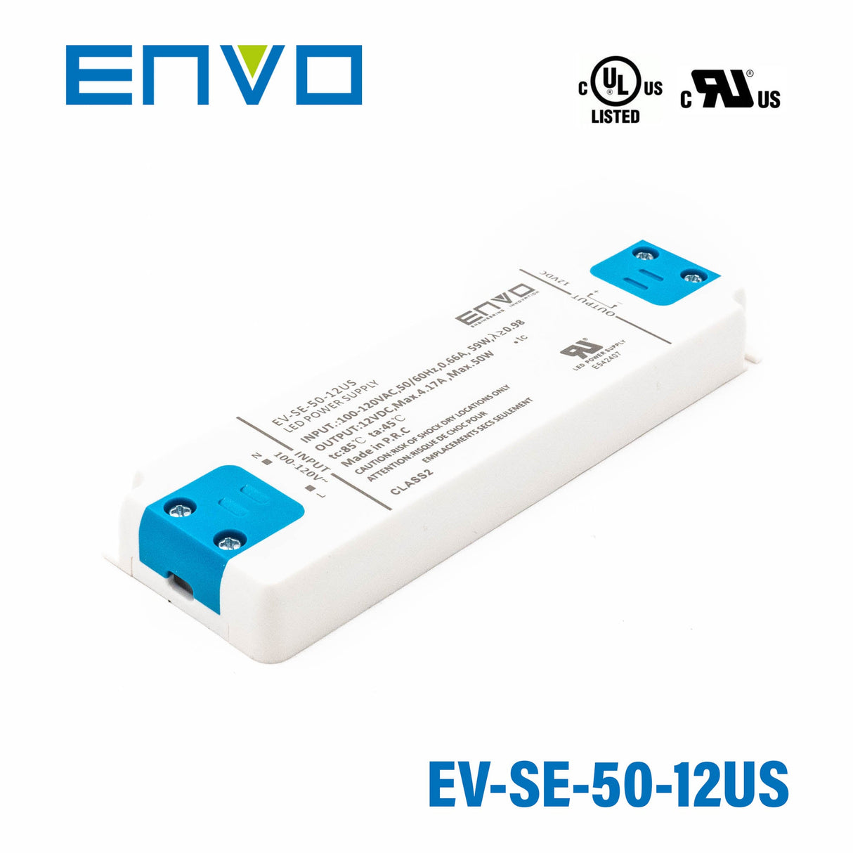 ENVO EV-SE-50-12US LED Driver 50W 12V 4.16A - EV-SE-50-12US - powersupplymall.com