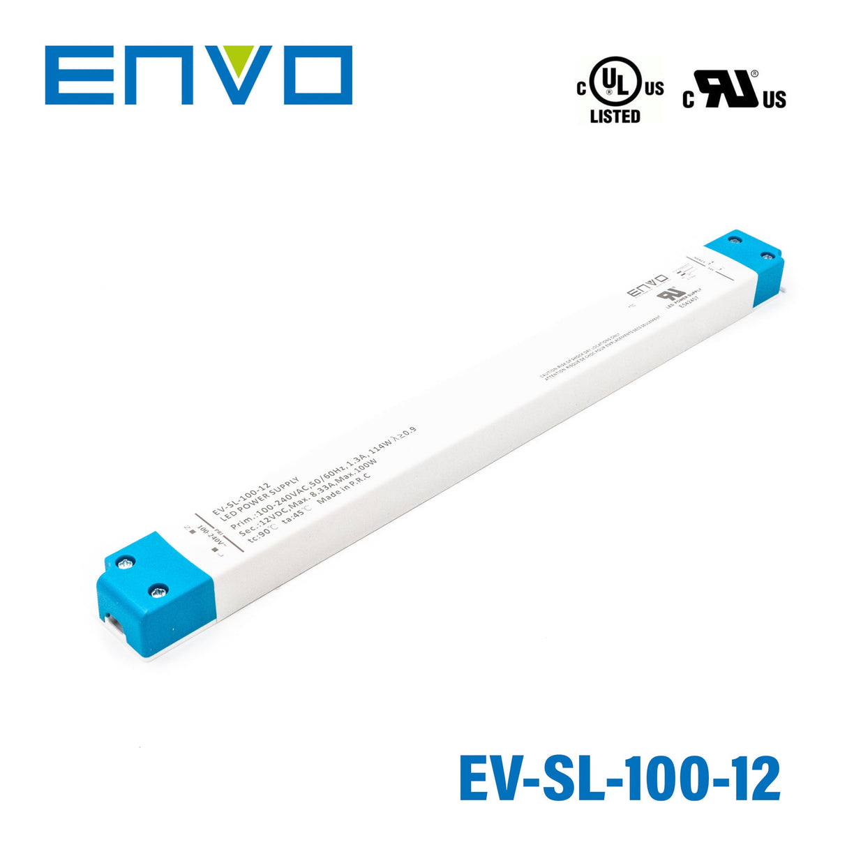 ENVO EV-SL-100-12 Linear Type LED Driver 100W 12V 8.33A - EV-SL-100-12 - powersupplymall.com