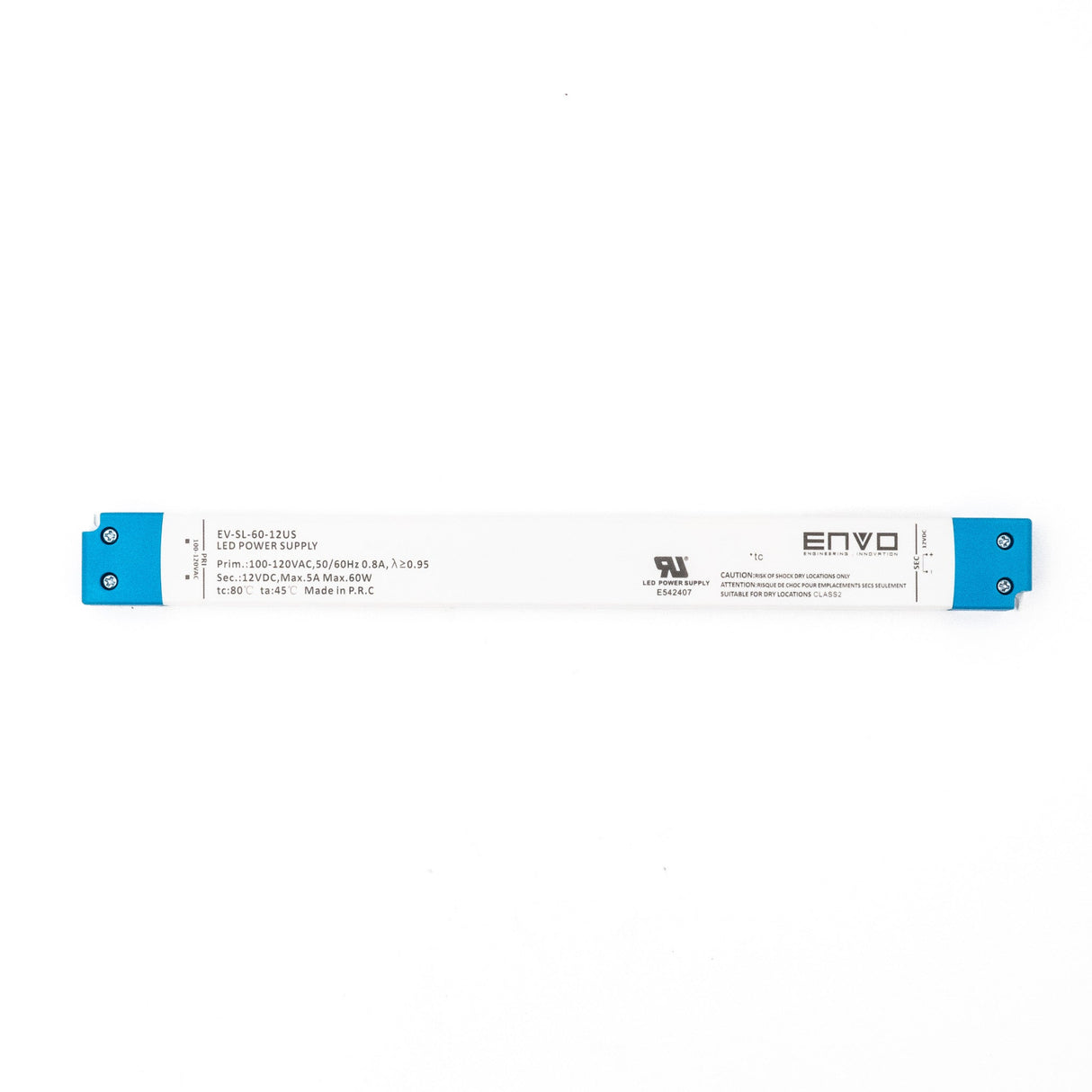 ENVO EV-SL-60-12US Linear Type LED Driver 60W 12V 5A - EV-SL-60-12US - powersupplymall.com
