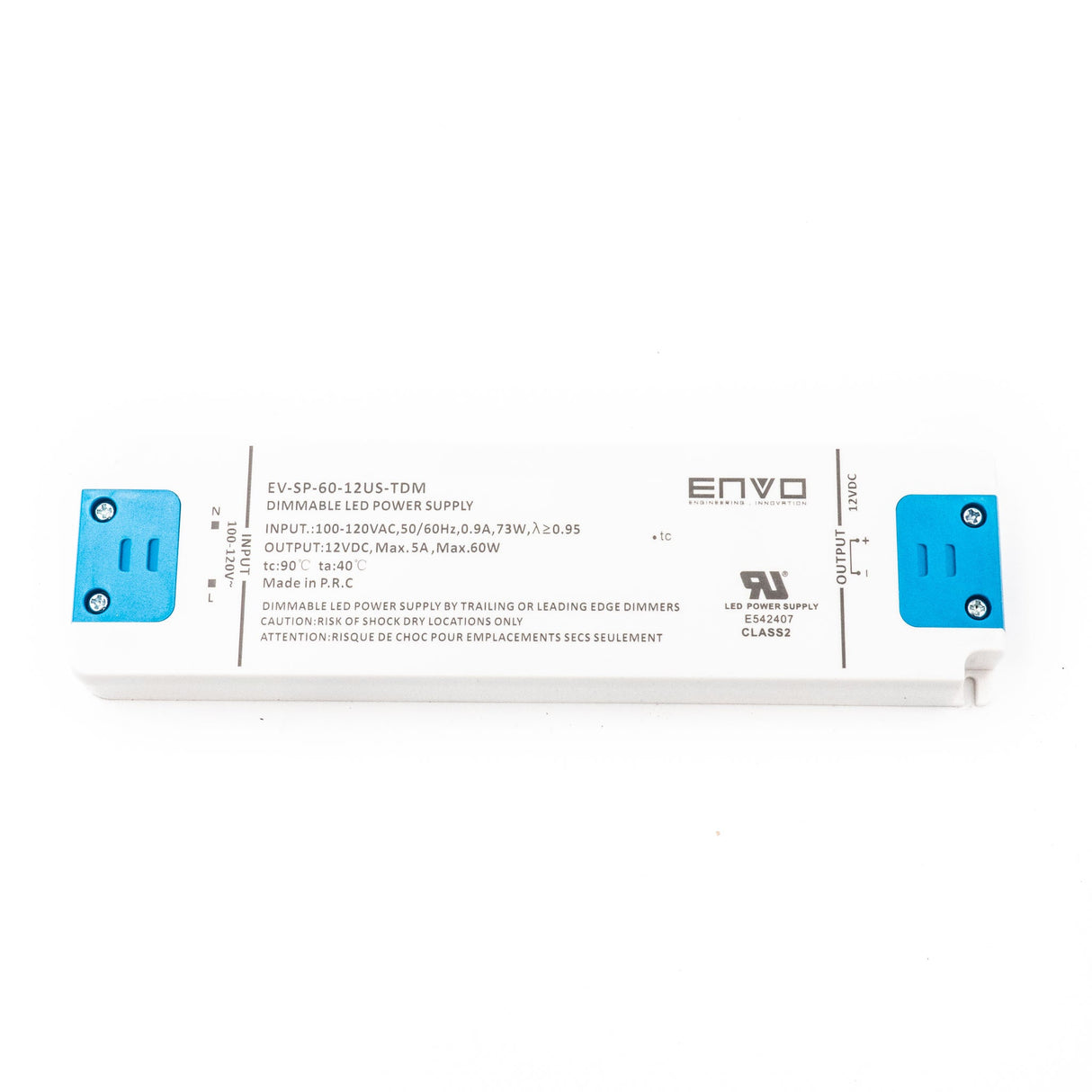 ENVO EV-SP-60-12US-TDM Triac Dimmable LED Driver 60W 12V 5A - EV-SP-60-12US-TDM - powersupplymall.com