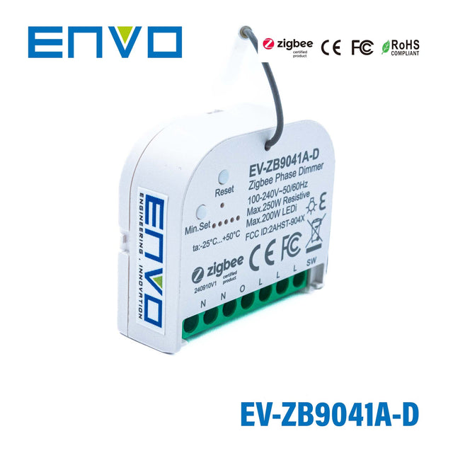ENVO ZigbBee Mini In Wall AC Phase Smart Dimmer - EV - ZB9041A - D - powersupplymall.com
