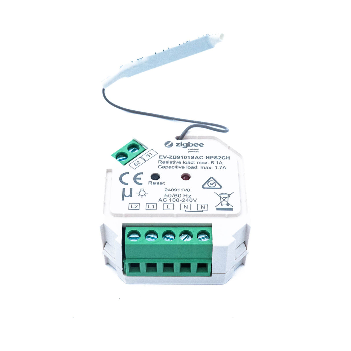 ENVO ZigBee 2Gang In - wall Switch - On/Off Control - EV - ZB9101SAC - HPS2CH - powersupplymall.com
