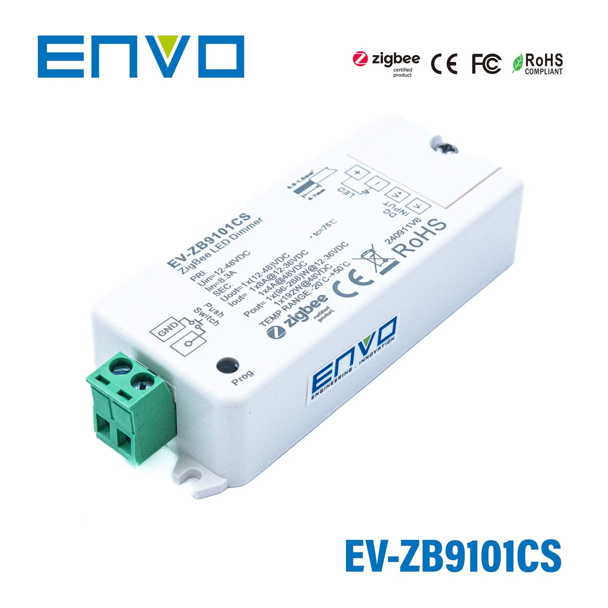 ENVO ZigBee Single Colour Mini Controller 12-36V 8A 1 Channel - EV-ZB9101CS - powersupplymall.com