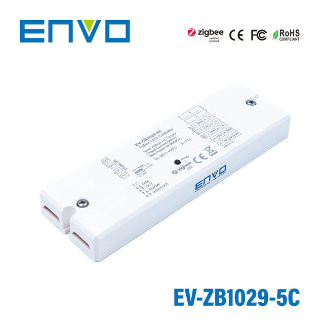 ENVO ZigBee Super Thin 5 Channel Controller 12-24V 4A per Channel - EV-ZB1029-5C - powersupplymall.com