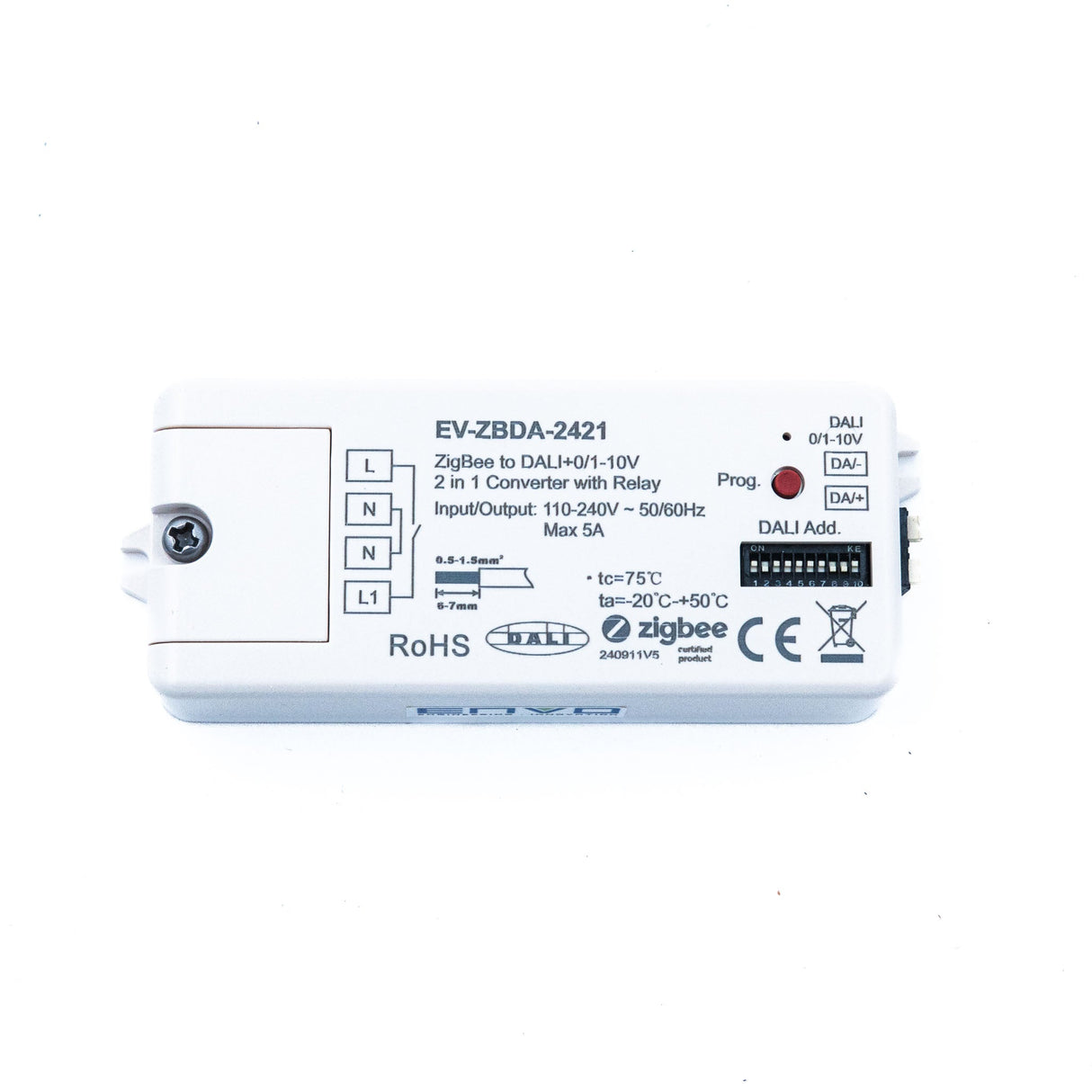 ENVO ZigBee to DALI + 0/1-10V 2-in-1 Conveter - EV-ZBDA-2421 - powersupplymall.com