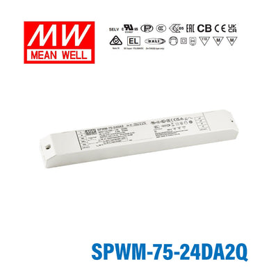 MEAN WELL SPWM-75-24DA2Q 76.8W 24V CV LED Driver