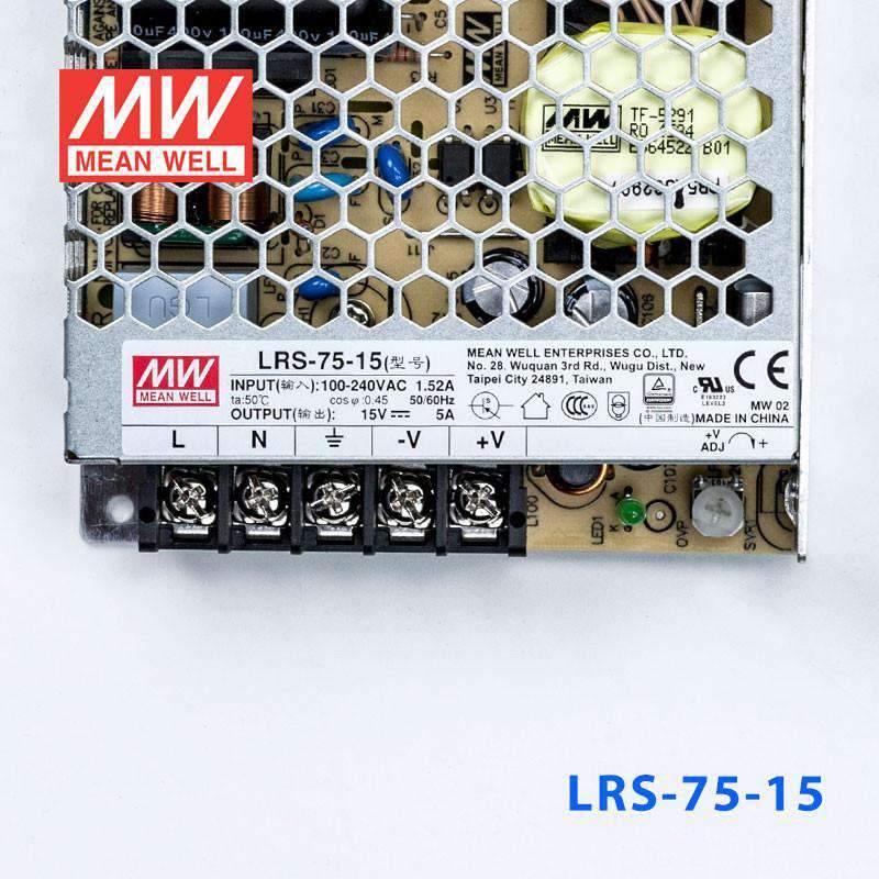 Mean Well LRS-75-15 Power Supply 75W 15V 5A - PHOTO 2