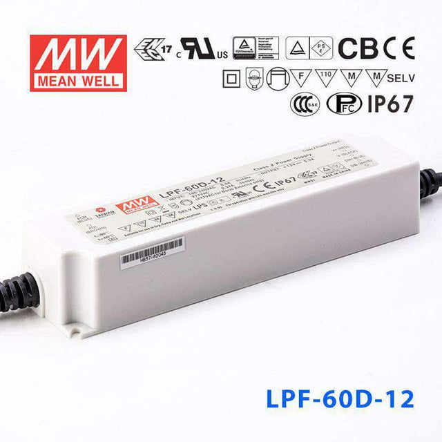 Mean Well LPF-60D-12 Power Supply 60W 12V - Dimmable