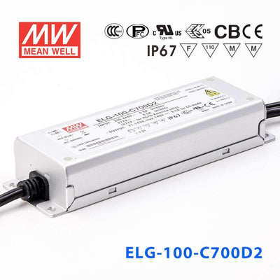 Mean Well ELG-100-C700D2 AC-DC Single output LED Driver (CC) with PFC