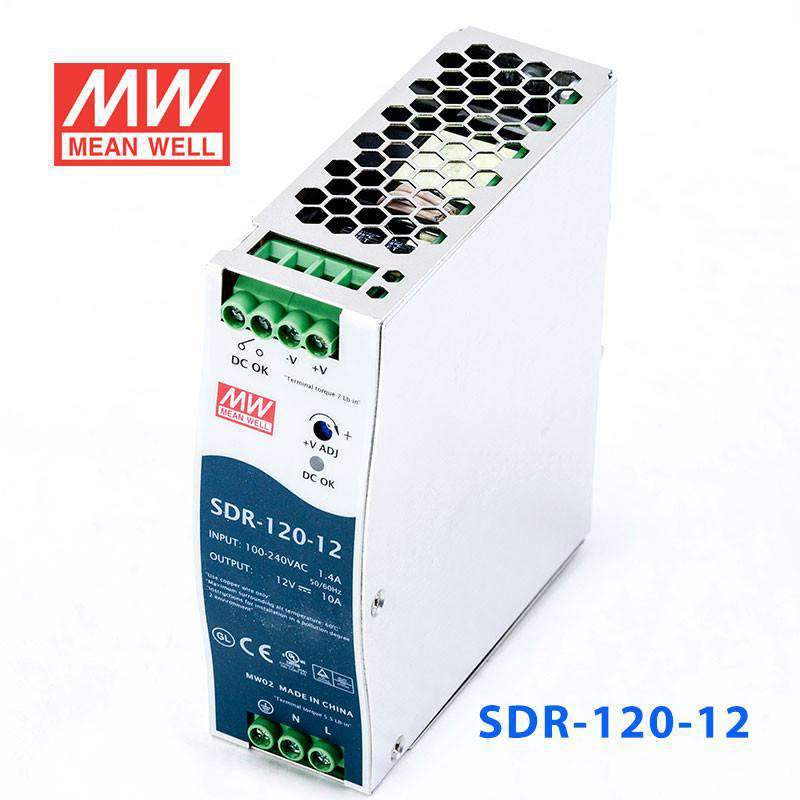 Mean Well SDR-120-12 Single Output Industrial Power Supply 120W 12V - DIN Rail - PHOTO 1