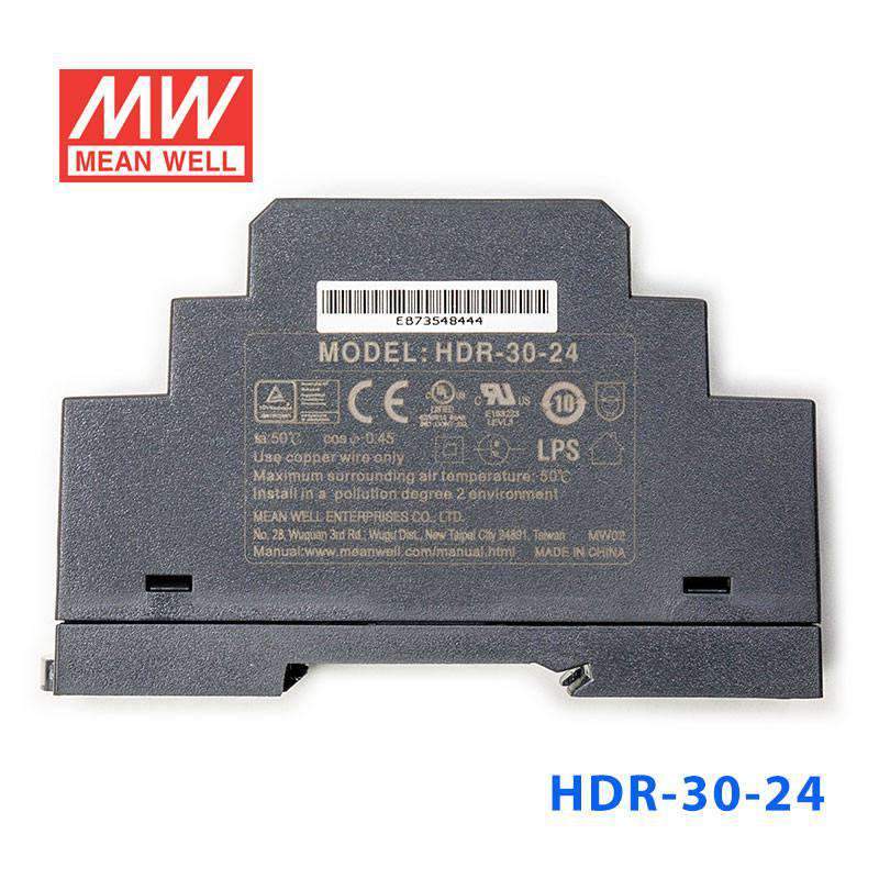 Mean Well HDR-30-24 Ultra Slim Step Shape Power Supply 30W 24V 1.5A - DIN Rail - PHOTO 2