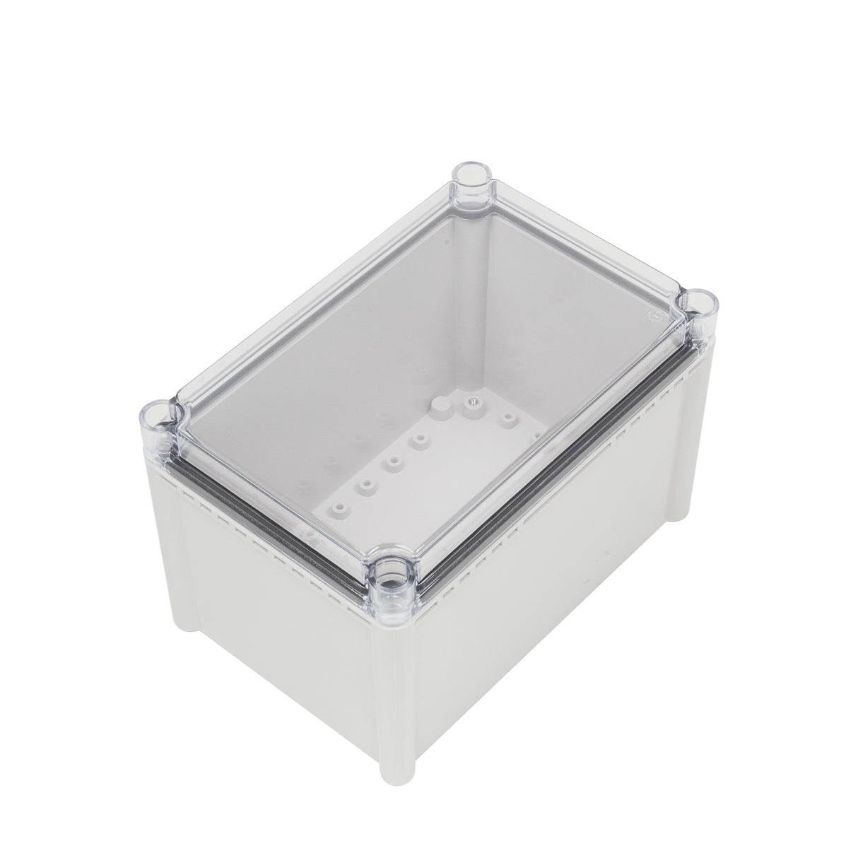 Boxco S-Series 7.48 x 11.02 x 7.09 Inches(190x280x180mm) Plastic Enclosure, IP67, IK08, ABS, Transparent Cover, Screw Type - PHOTO 1