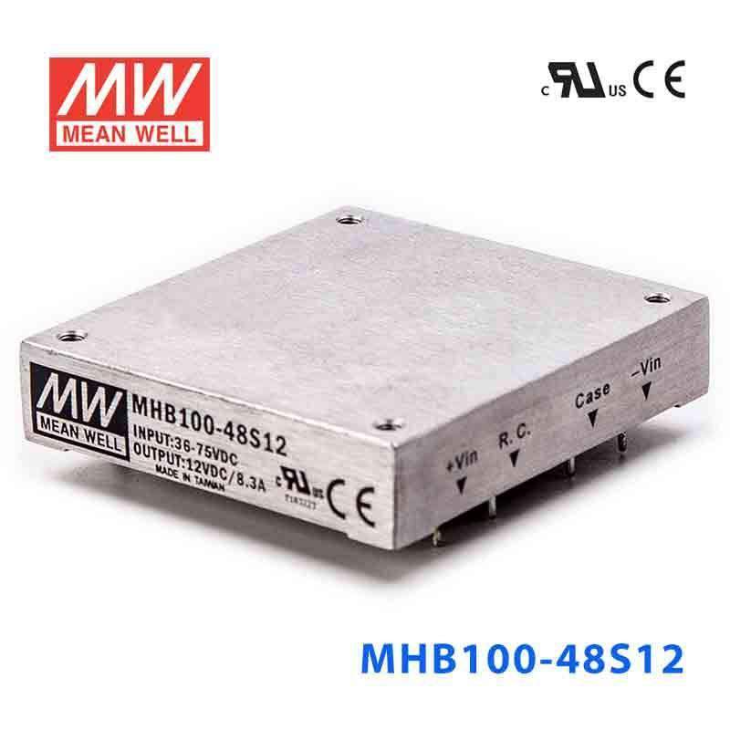 Mean Well MHB100-48S12 DC-DC Converter - 100W - 36~75V in 12V out 8.3A
