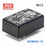 Mean Well DCW03C-15 DC-DC Converter - 3W - 36~72V in ±15V out 100mA