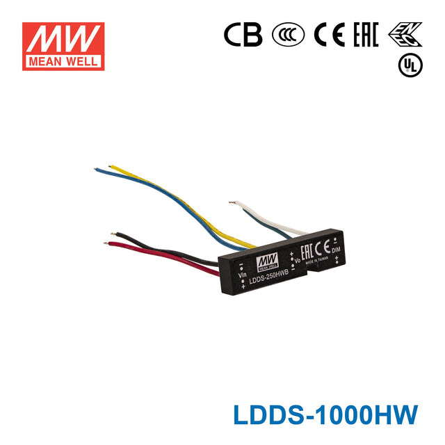 Mean Well LDDS-1000HW DC/DC LED Driver CC 1000mA - Step-down Wire Type