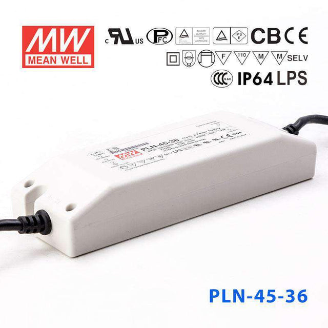 Mean Well PLN-45-36 Power Supply 45W 36V - IP64 1.25A