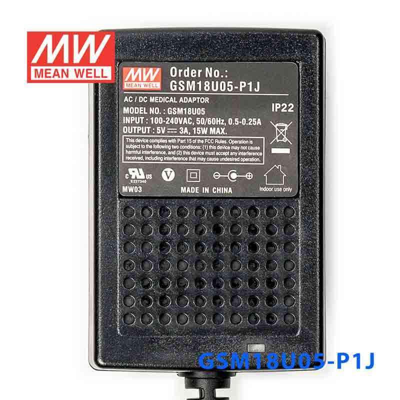 Mean Well GSM18U05-P1J Power Supply 15W 5V 3A - PHOTO 2
