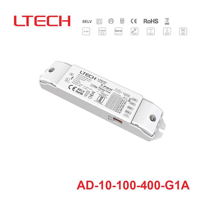 LTECH AD-10-100-400-G1A 10W  100 ~ 400mA CC 0/1-10V LED Driver  - Selectable Output