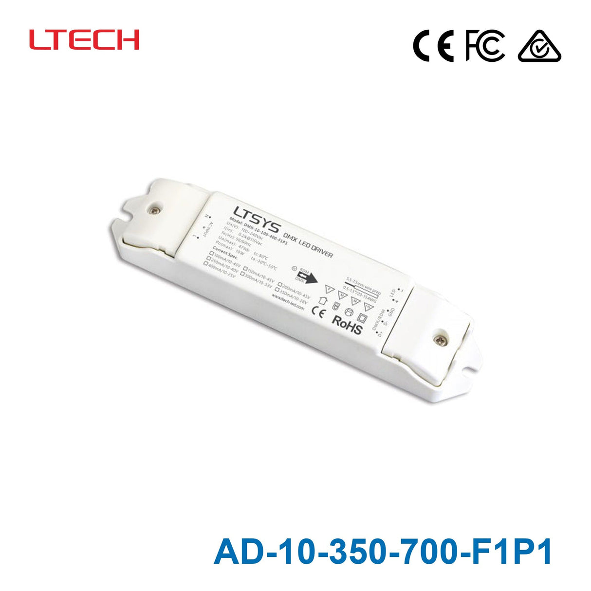 Ltech AD - 10 - 350 - 700 - F1P1 LED intelligent Driver - AD-10-350-700-F1P1 - powersupplymall.com