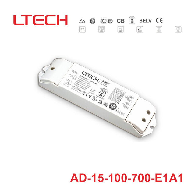 LTECH AD-15-100-700-E1A1 15W 100 ~ 700mA CC 0/1-10V LED Driver - Selectable Output - AD-15-100-700-E1A1 - powersupplymall.com