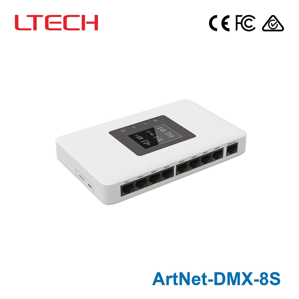 Ltech Artnet - DMX - 8S Signal Converter - Ethernet to DMX - ArtNet-DMX-8S - powersupplymall.com