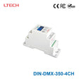 Ltech DIN - DMX - 350 - 4CH Constant Current Decoder - DMX/RDM - DIN-DMX-350-4CH - powersupplymall.com