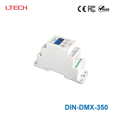Ltech DIN-DMX-350 Constant Current Decoder - DMX/RDM
