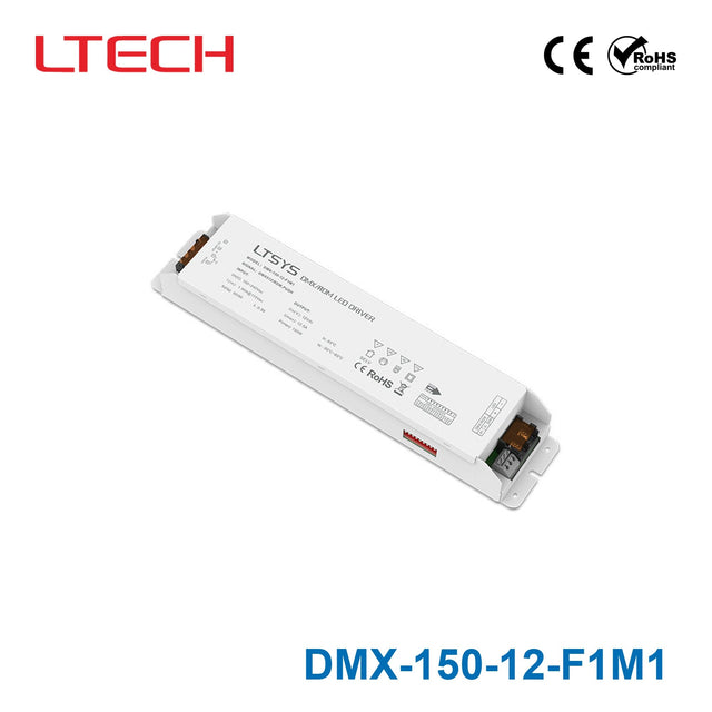 LTECH DMX-150-12-F1M1 150W 12VDC CV DMX LED Driver - DMX dimmable 12.5A - DMX-150-12-F1M1 - powersupplymall.com
