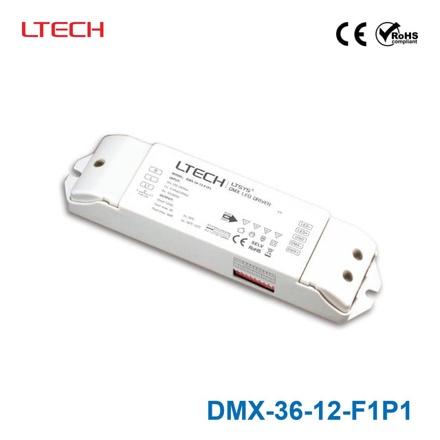 Ltech DMX-36-12-F1P1 36W 12VDC CV DMX LED Driver - DMX dimmable 3A - DMX-36-12-F1P1 - powersupplymall.com