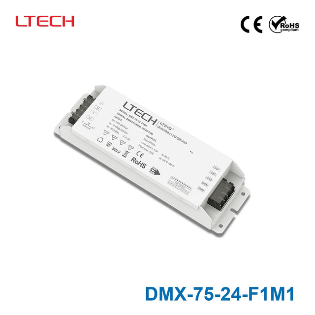 Ltech DMX-75-24-F1M1 75W 24VDC CV DMX LED Driver - DMX dimmable 3.12A - DMX-75-24-F1M1 - powersupplymall.com