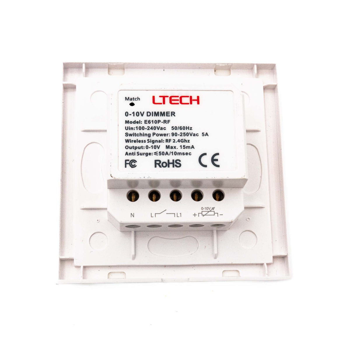 Ltech E610P-RF Rotary Panel - 0-10V Dimmer - E610P-RF - powersupplymall.com
