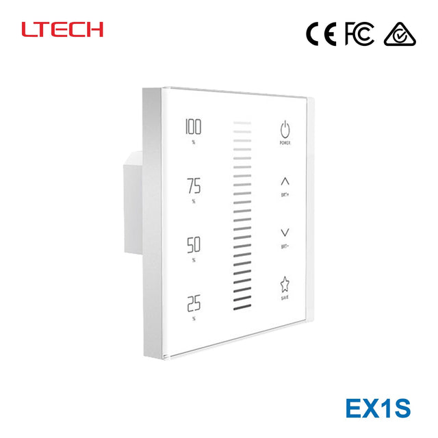 Ltech EX1S Wireless RF/DMX512 Single - zone Touch Panel - Dimming - EX1S - powersupplymall.com